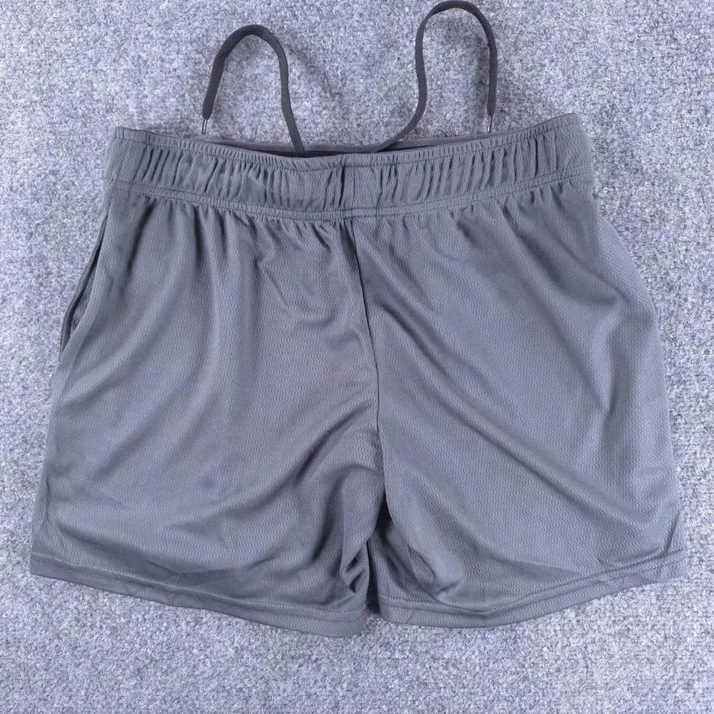 Rudis Mens Training Wrestling Shorts Gray Mesh Elastic Waist Drawstring Size M